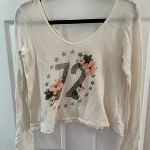 Floral 72 Long Sleeve Cream Top